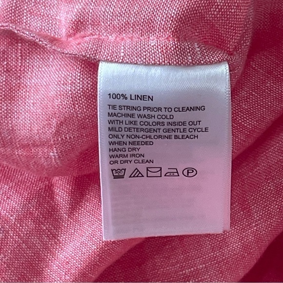 New Tommy Bahama Coastalina 3/4 Sleeve V Neck Tassel Linen Tunic Blouse Pink - Picture 15 of 15